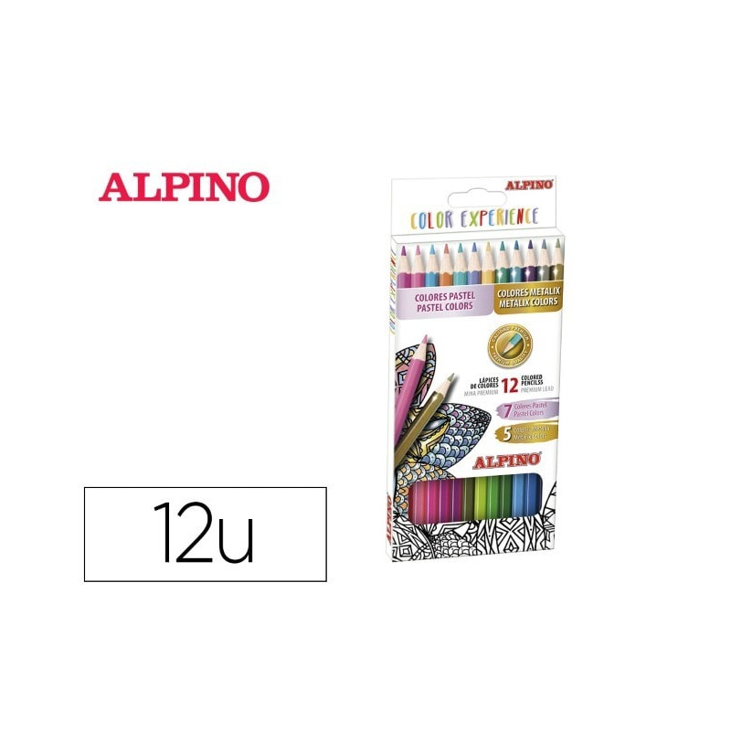 LAPICES DE COLORES ALPINO EXPERIENCE MINA PREMIUM 3,3 MM SPECIAL COLORS CAJA DE 12 COLORES SURTIDOS