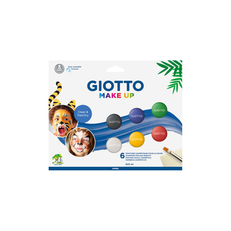 SET GIOTTO MAKE UP PINTURA FACIAL 6 BOTES 5 ML COLORES CLASICOS