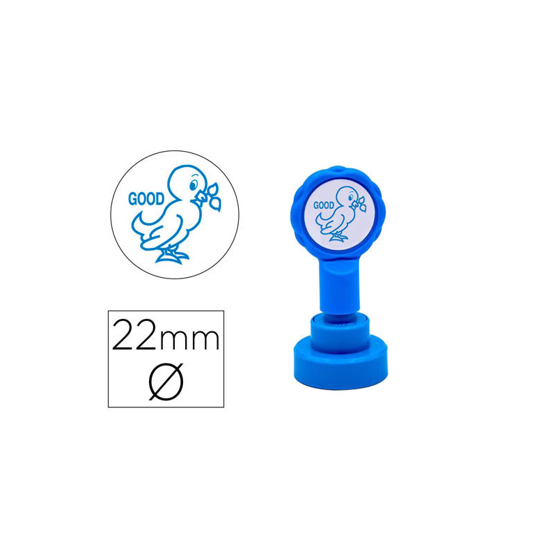 SELLO ARTLINE EMOTICONO BIEN COLOR AZUL 22 MM DIAMETRO