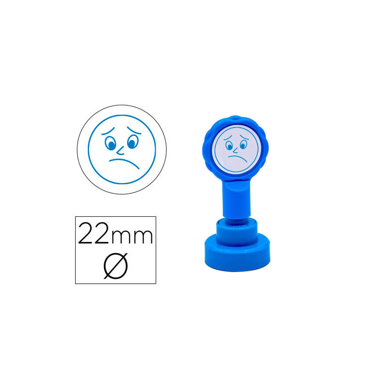 SELLO ARTLINE EMOTICONO DISGUSTO COLOR AZUL 22 MM DIAMETRO