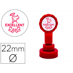 SELLO ARTLINE EMOTICONO EXCELENTE COLOR ROJO 22 MM DIAMETRO