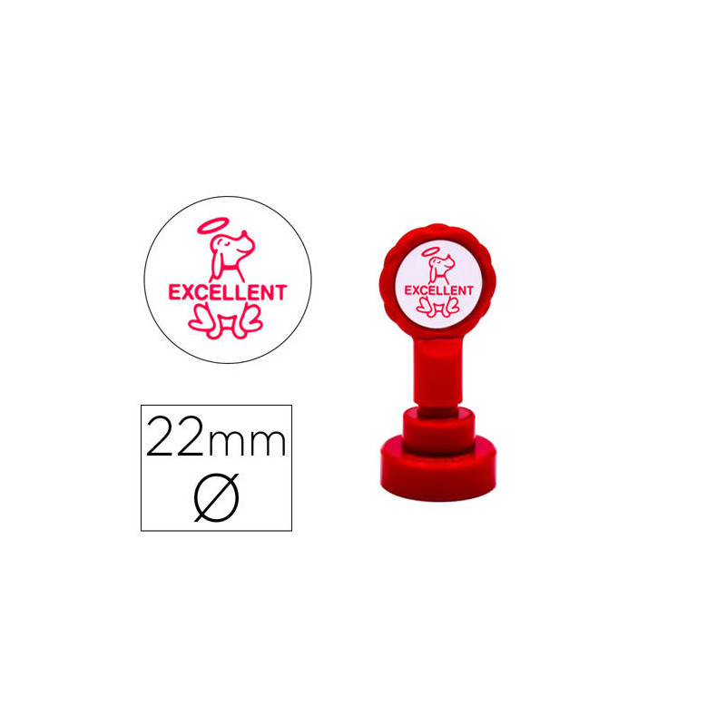 SELLO ARTLINE EMOTICONO EXCELENTE COLOR ROJO 22 MM DIAMETRO