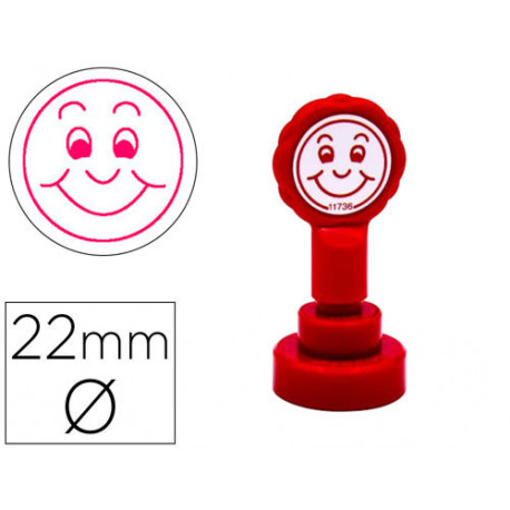 SELLO ARTLINE EMOTICONO SONRISA COLOR ROJO 22 MM DIAMETRO