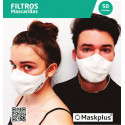 50 recambios de filtro de papel para mascarilla Maskplus. 