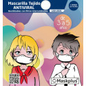 Mascarilla Maskplus Kids 3-5 a?os con 10 filtros de papel (Blanca) 