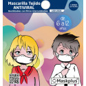 Mascarilla Maskplus Kids 6-12 a?os con 10 filtros de papel (Blanca) 