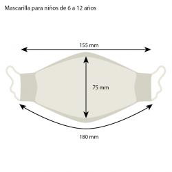 Mascarilla Maskplus Kids 6-12 a?os con 10 filtros de papel (Blanca) 