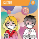 50 recambios de filtro de papel 3-5 a?os para mascarillas Maskplus 