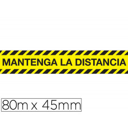 CINTA ADHESIVA DE SE?ALIZACION MANTENGA LA DISTANCIA DE SEGURIDAD PVC 165 MC 450X80 MM