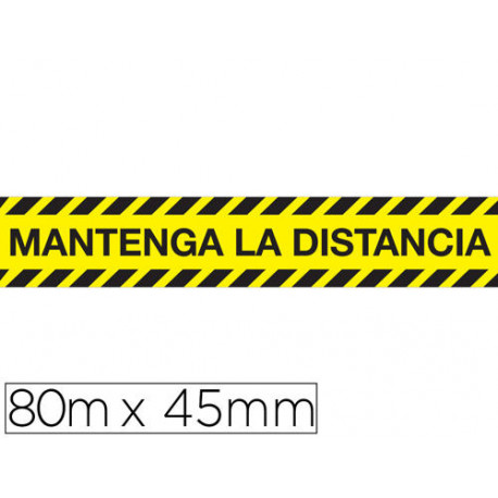 CINTA ADHESIVA DE SE?ALIZACION MANTENGA LA DISTANCIA DE SEGURIDAD PVC 165 MC 450X80 MM