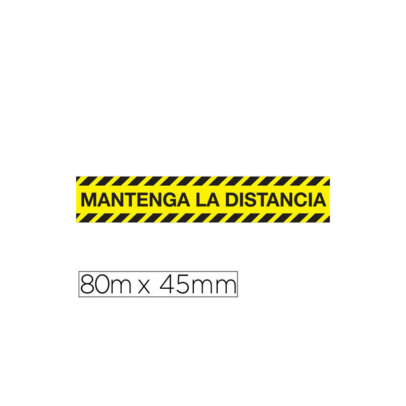 CINTA ADHESIVA DE SE?ALIZACION MANTENGA LA DISTANCIA DE SEGURIDAD PVC 165 MC 450X80 MM