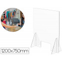 PANTALLA DE PROTECCION DE MESA PARA MOSTRADOR METACRILATO VENTANA 300 X 150 MM MEDIDAS 1200 X 750 MM