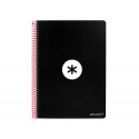 CUADERNO ESPIRAL A4 ANTARTIK TAPA DURA 80H 90GR CUADRO 4MM CON MARGEN COLOR NEGRO