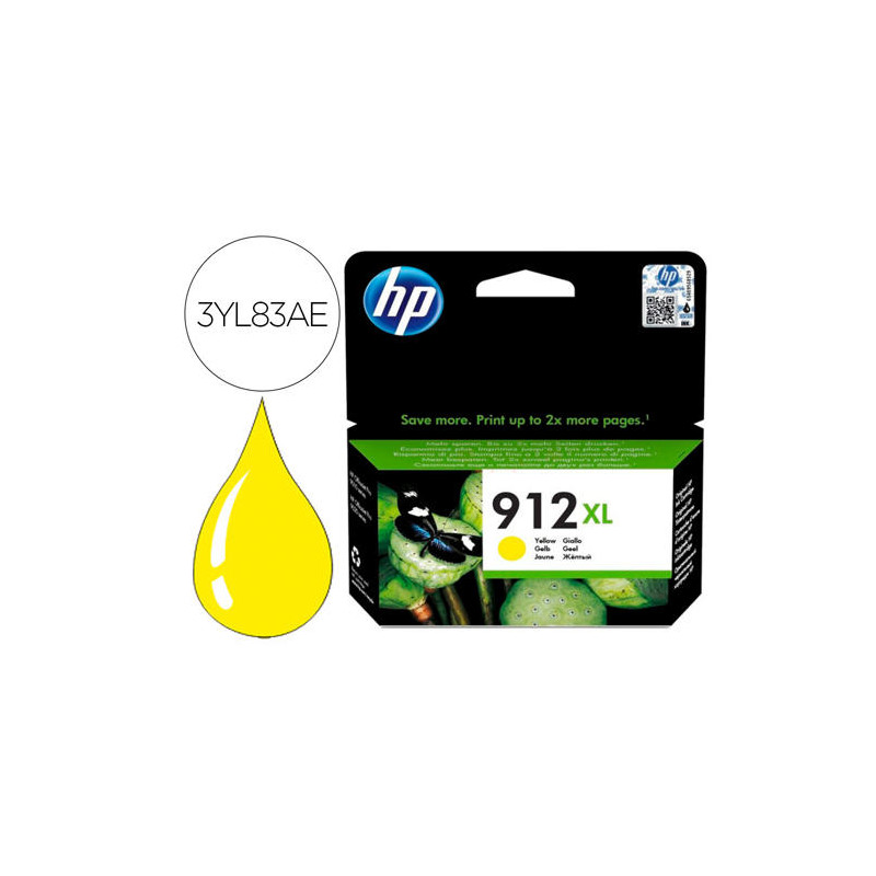 INK-JET HP 912 XL OFFICEJET 8010 / 8020 / 8035 AMARILLO 825 PAG