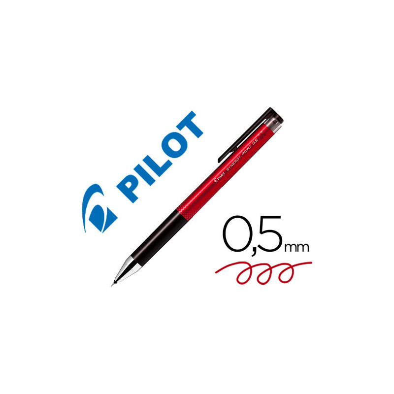 BOLIGRAFO PILOT SYNERGY POINT RETRACTIL SUJECION DE CAUCHO TINTA GEL 0,5 MM ROJO