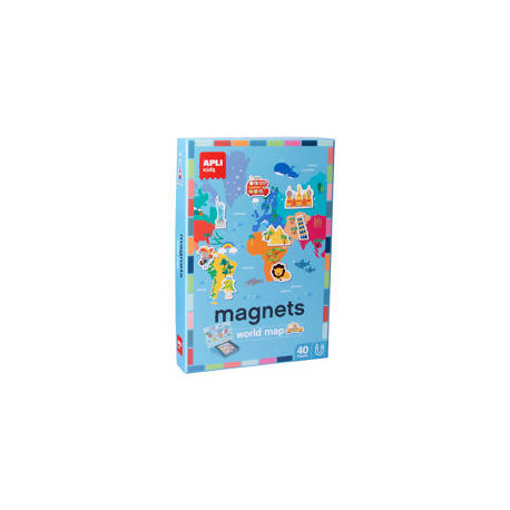 JUEGO APLI DIDACTICO MAGNETICO MAPA MUNDI 40 PIEZAS