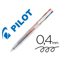 BOLIGRAFO PILOT SUPER GRIP G 4 COLORES RETRACTIL SUJECION DE CAUCHO TINTA BASE DE ACEITE CUERPO TRAN