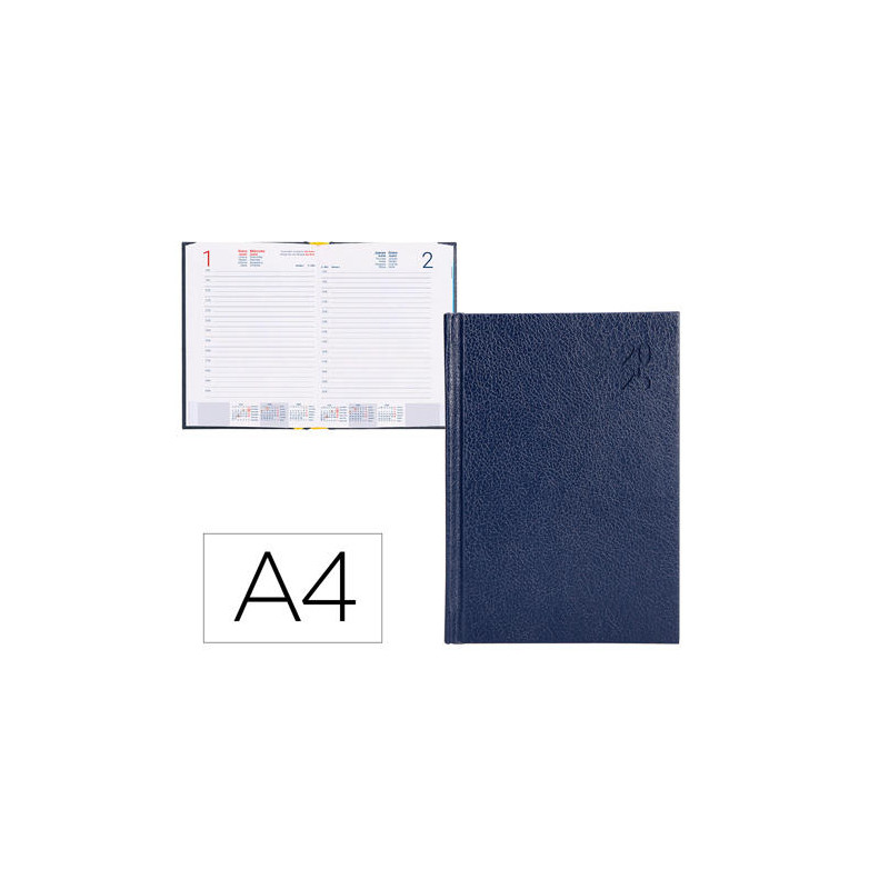 AGENDA ENCUADERNADA LIDERPAPEL CORFU A4 2025 DIA PAGINA AZUL PAPEL 60 GR