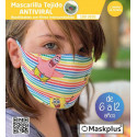 Mascarilla Kids 6-12 a?os Bob Esponja (4) Maskplus con 10 filtros de papel (1 unidad)