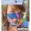 Mascarilla Kids 6-12 a?os Patrulla Canina (2) Maskplus con 10 filtros de papel (1 unidad)