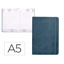 AGENDA ENCUADERNADA LIDERPAPEL MYKONOS A5 2025 DIA PAGINA COLOR AZUL PAPEL 70 GR