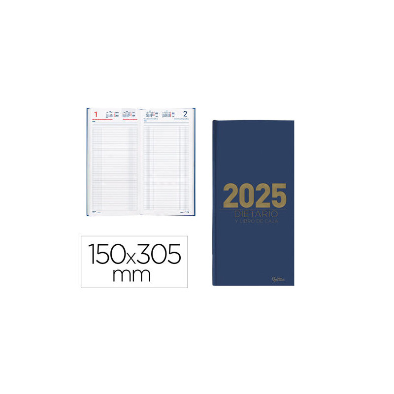 DIETARIO LIDERPAPEL 2025 DOS TERCIOS 15X30,5 CM COLOR AZUL PAPEL 70 GR