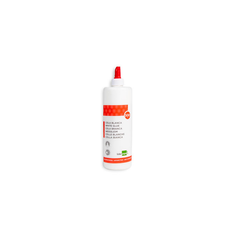 PEGAMENTO COLA BLANCA LAVABLE LIDERPAPEL BOTE DE 500 ML