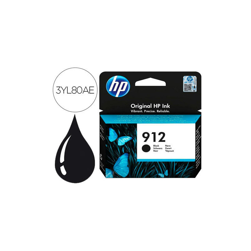 INK-JET HP 912 OFFICEJET 8010 / 8020 / 8035 NEGRO 300 PAG