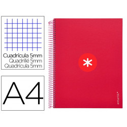 CUADERNO ESPIRAL A4 MICRO ANTARTIK TAPA FORRADA 120H 100 GR CUADRO 5MM 5 BANDAS 4 TALADROS COLOR FRA