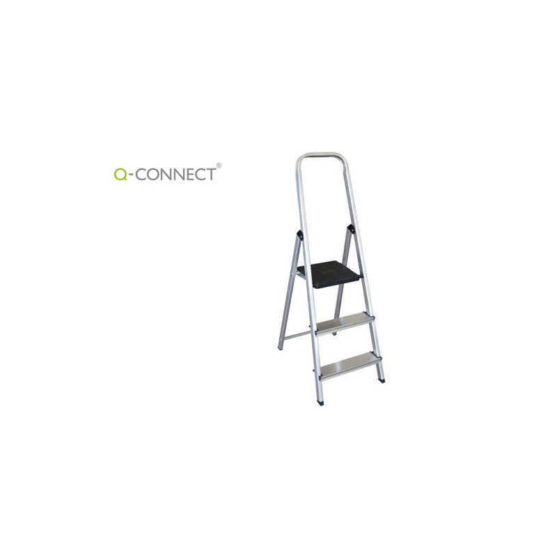 ESCALERA Q-CONNECT DE ALUMINIO 3 PELDA?OS 590X400X1260 MM PESO MAXIMO 150 KG EN-131