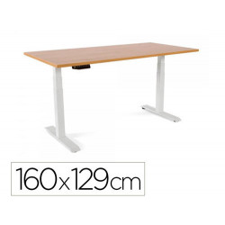 MESA ROCADA REGULABLE EN ALTURA ELECTRICAMENTE HASTA 129 CM ESTRUCTURA DE ACERO TABLERO 160 CM COLOR