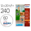 ETIQUETA ADHESIVA AVERY KRAFT EFECTO CARTON REDONDA 60 MM REMOVIBLE PARA LASER INK-JET CAJA DE 300 U