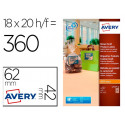 ETIQUETA ADHESIVA AVERY KRAFT EFECTO CARTON RECTANGULAR 62X42 MM REMOVIBLE PARA LASER INK-JET CAJA D