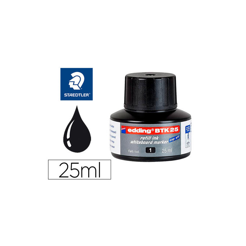 TINTA ROTULADOR EDDING PIZARRA BLANCA BTK-25 COLOR NEGRO BOTE 25 ML