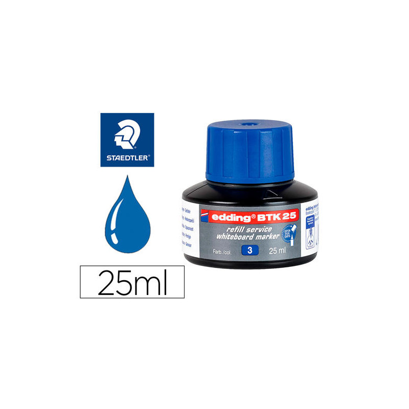 TINTA ROTULADOR EDDING PIZARRA BLANCA BTK-25 COLOR AZUL BOTE 25 ML