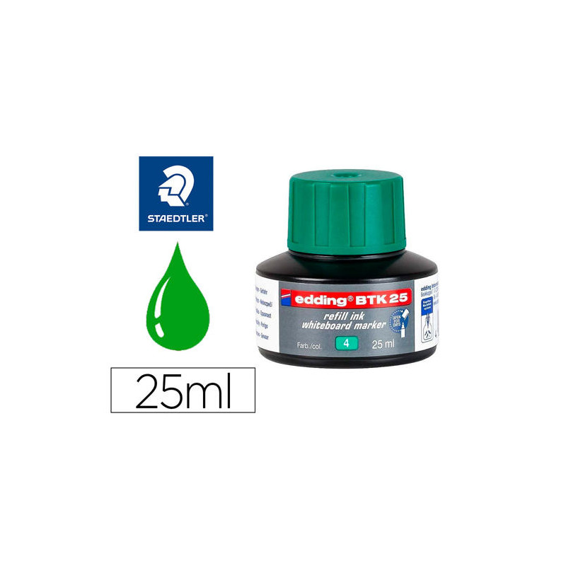 TINTA ROTULADOR EDDING PIZARRA BLANCA BTK-25 COLOR VERDE BOTE 25 ML