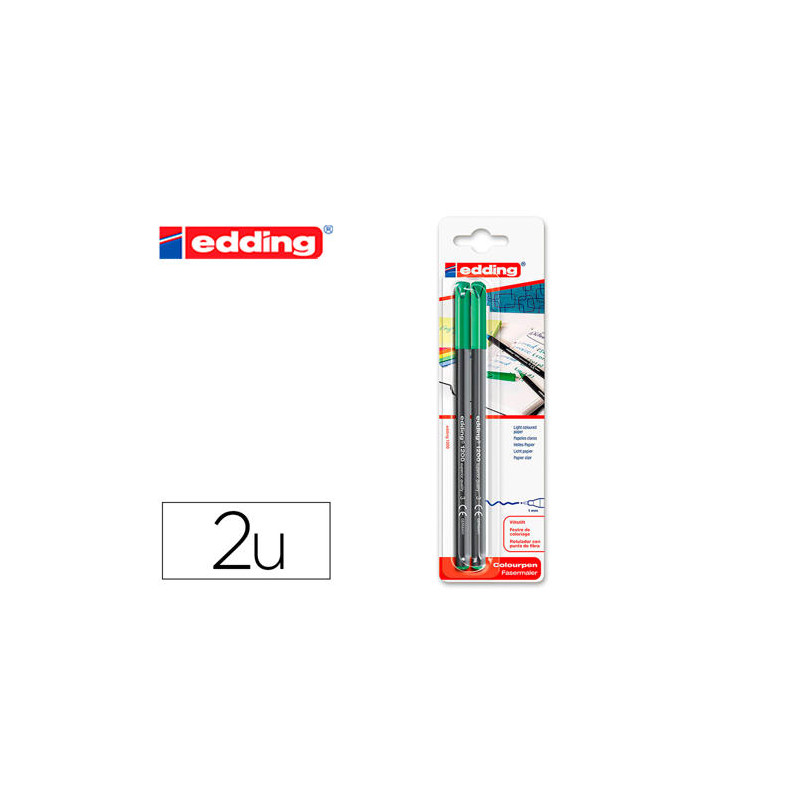 ROTULADOR EDDING PUNTA FIBRA 1200 VERDE N.4 PUNTA REDONDA 0.5 MM BLISTER DE 2 UNIDADES