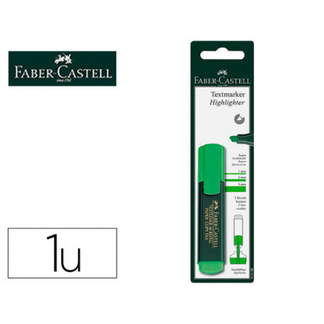 ROTULADOR FABER CASTELL FLUORESCENTE TEXTLINER 48-63 VERDE BLISTER DE 1 UNIDAD