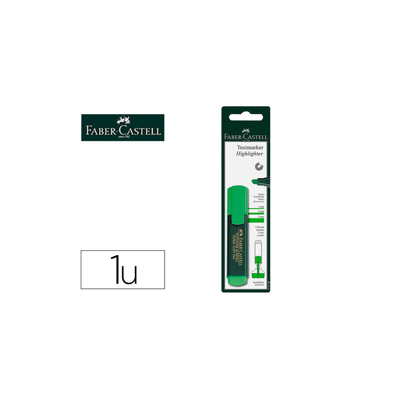 ROTULADOR FABER CASTELL FLUORESCENTE TEXTLINER 48-63 VERDE BLISTER DE 1 UNIDAD