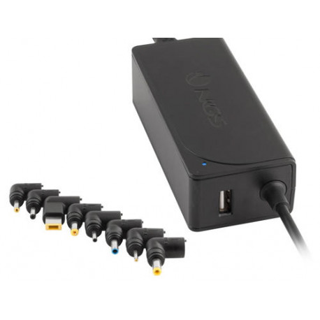 ADAPTADOR DE CORRIENTE NGS AUTOMATIC 45W CON 8 ADAPTADORES Y SALIDA USB 2A