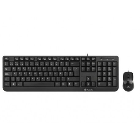 SET TECLADO Y RATON CON CABLE NGS COCOA USB COLOR NEGRO