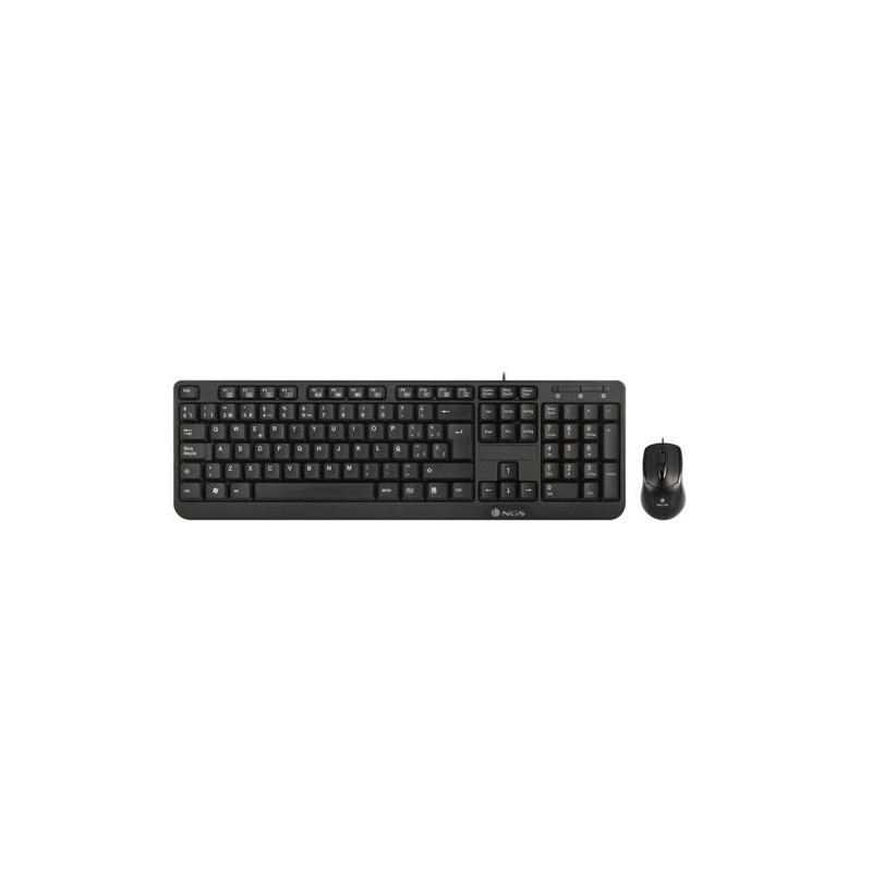 SET TECLADO Y RATON CON CABLE NGS COCOA USB COLOR NEGRO