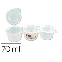 VASO PARA MEZCLA PINTURAS MILAN TRIPLE CON TAPA 70 ML