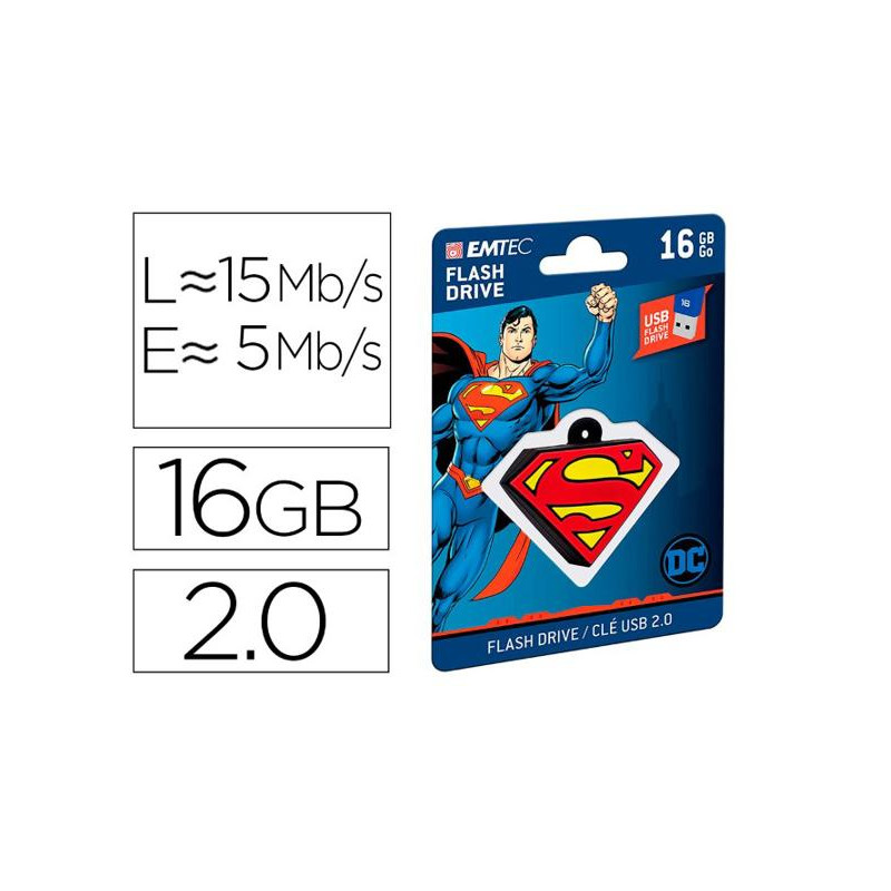 MEMORIA USB EMTEC FLASH 16 GB USB 2.0 COLLECTOR SUPERMAN