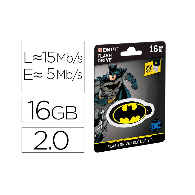 MEMORIA USB EMTEC FLASH 16 GB USB 2.0 COLLECTOR BATMAN