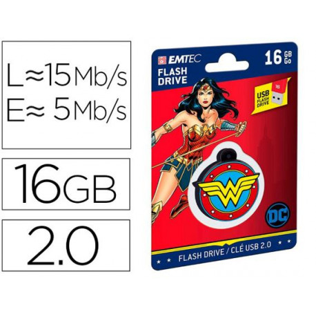 MEMORIA USB EMTEC FLASH 16 GB USB 2.0 COLLECTOR WONDER WOMAN