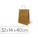 BOLSA KRAFT BASIKA NATURAL RECICLADO 90 GR ASA RETORCIDA TAMA?O "L" 320X140X400 MM