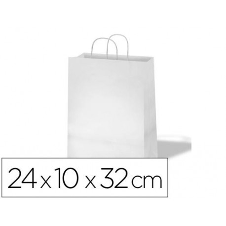 BOLSA KRAFT BASIKA CELULOSA BLANCO 90 GR ASA RETORCIDA TAMA?O "S" 240X100X320 MM