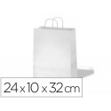 BOLSA KRAFT BASIKA CELULOSA BLANCO 90 GR ASA RETORCIDA TAMA?O "S" 240X100X320 MM