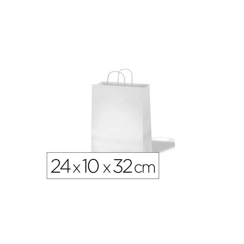 BOLSA KRAFT BASIKA CELULOSA BLANCO 90 GR ASA RETORCIDA TAMA?O "S" 240X100X320 MM